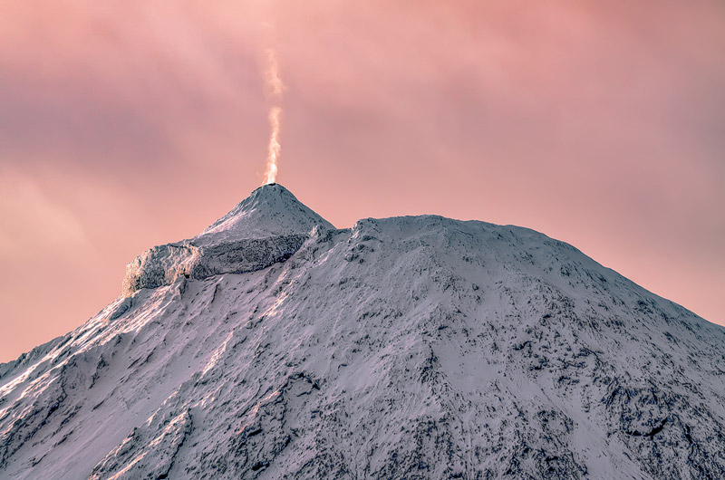 Dampffontäne auf dem Berg Pico im April - Foto von Enrico Villa